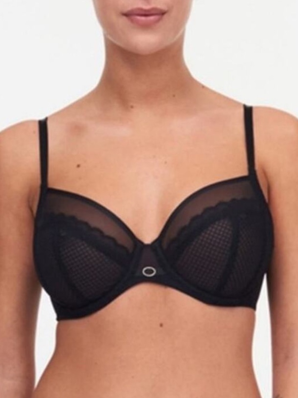 Chantelle NWT Parisian Allure Plunge Bra 30 DDDD Black Designer